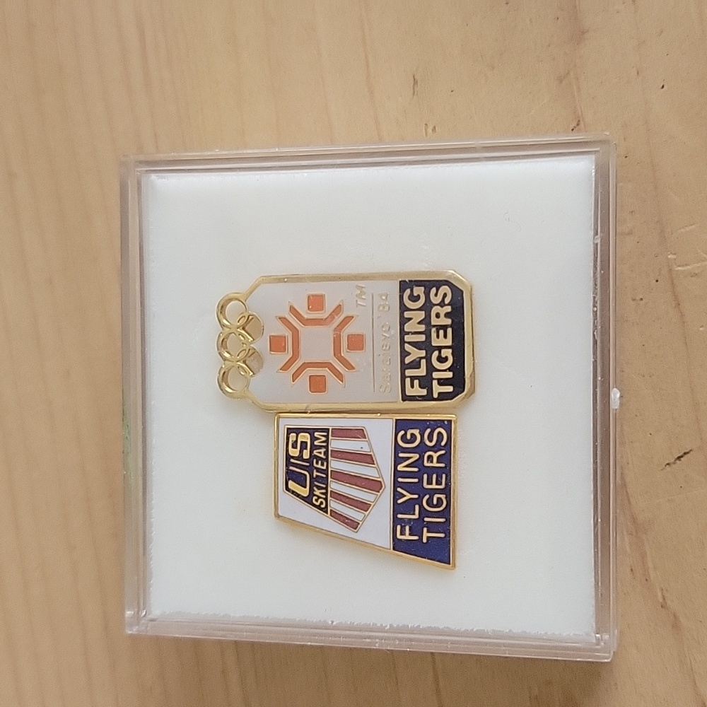 Vintage US Ski Team & Olympics Flying Tigers Pins - 2